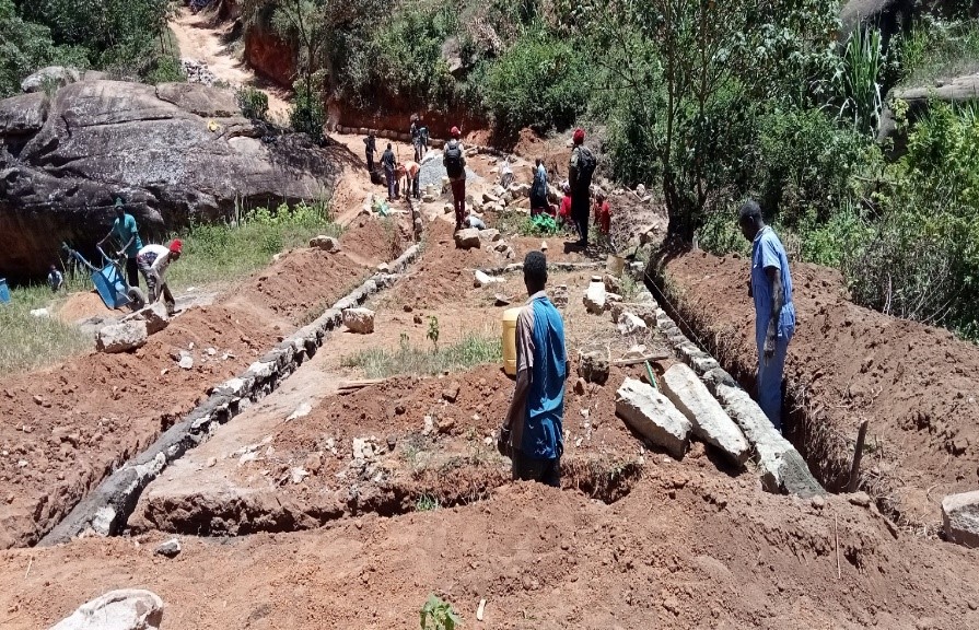Ongoing Masonry Works Along Kalamani -nzaini Drift