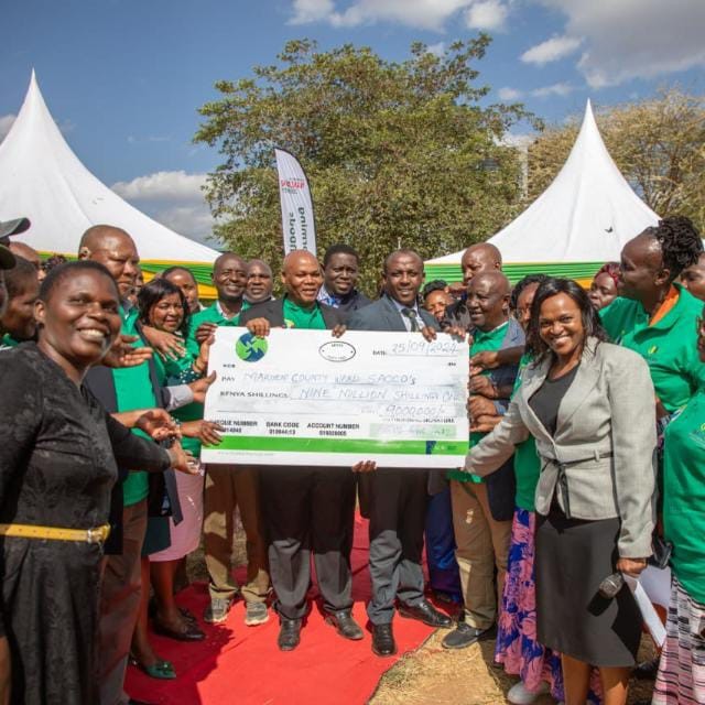 H.e Governor Mutula Kilonzo Junior Presents Cheque Of Kshs 9 Million Inclusion Grant Support To  9ward Based Saccos .
